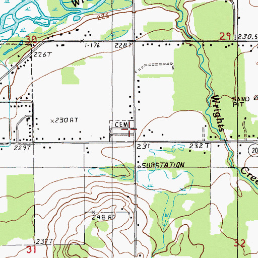 Topographic Map of East Hesperia Cemetery, MI