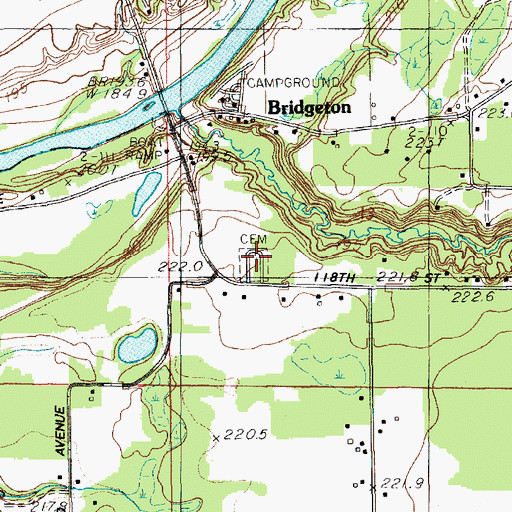 Topographic Map of Bridgeton Cemetery, MI