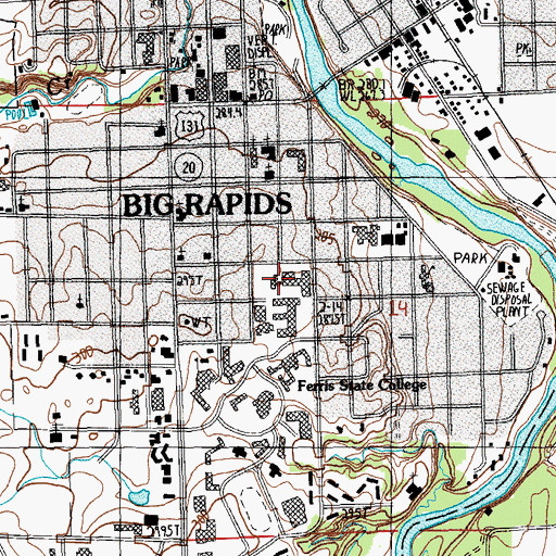 Topographic Map of West Building, MI