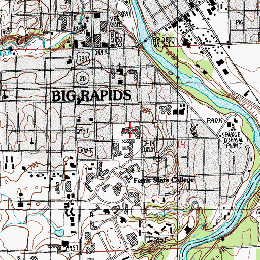 Topographic Map of Alumni Building, MI