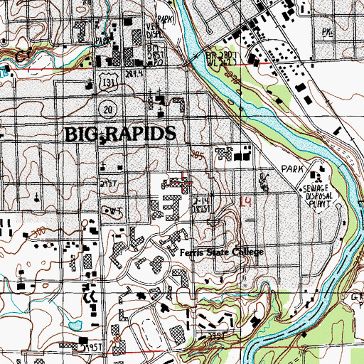 Topographic Map of Prakken Building, MI