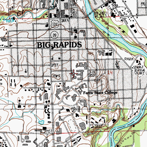 Topographic Map of Granger Center, MI