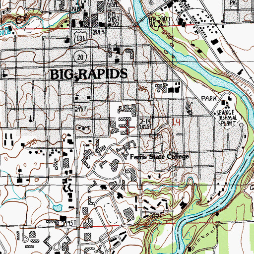 Topographic Map of Automotive Center, MI