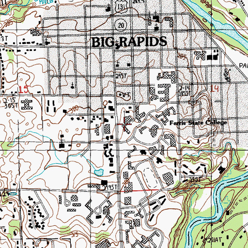 Topographic Map of Starr Building, MI