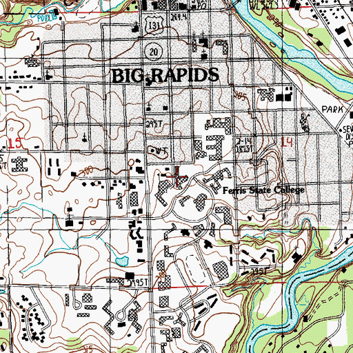 Topographic Map of Science Building, MI