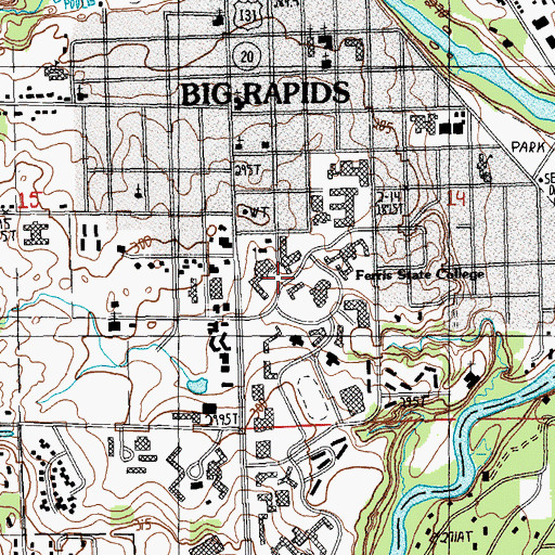 Topographic Map of Arts and Sciences Commons, MI