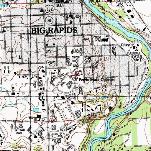 Topographic Map of Carlisle Hall, MI