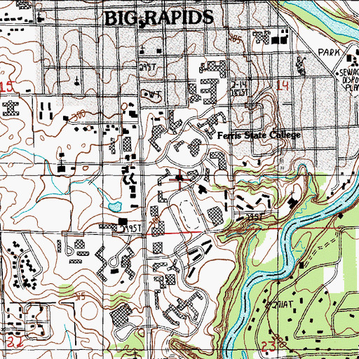 Topographic Map of Music Building, MI