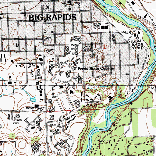 Topographic Map of Swan Building, MI