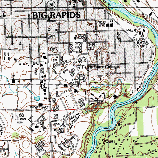 Topographic Map of National Elastomer Center, MI