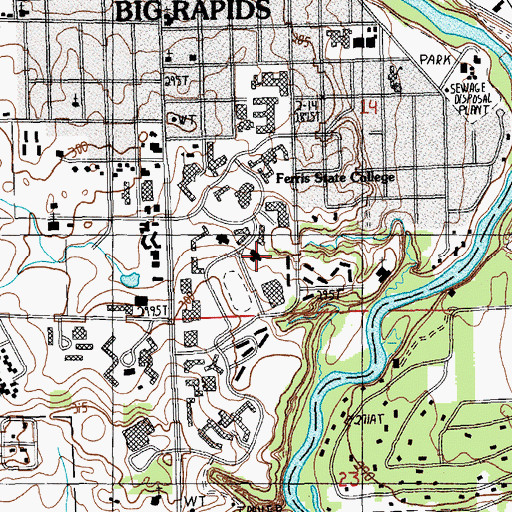 Topographic Map of Birkam Health Center, MI