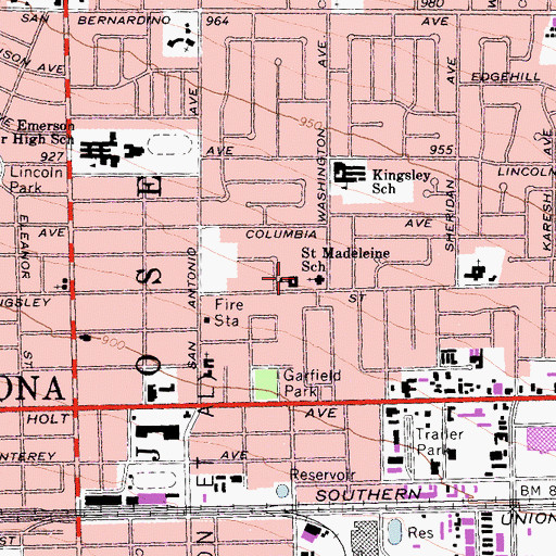 Topographic Map of Saint Madeline School, CA