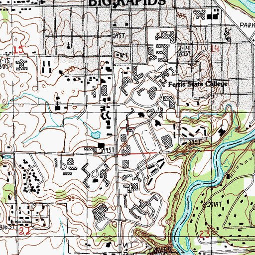 Topographic Map of Hallisy Hall, MI