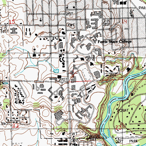 Topographic Map of Timme Center for Student Services, MI