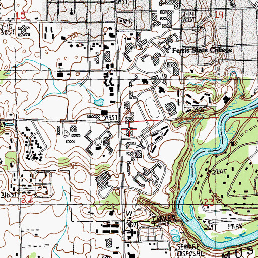 Topographic Map of Business Building, MI