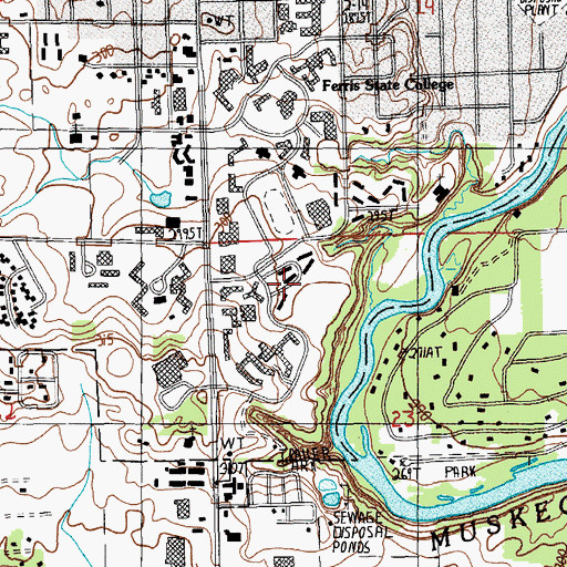 Topographic Map of South Campus Apartments, MI