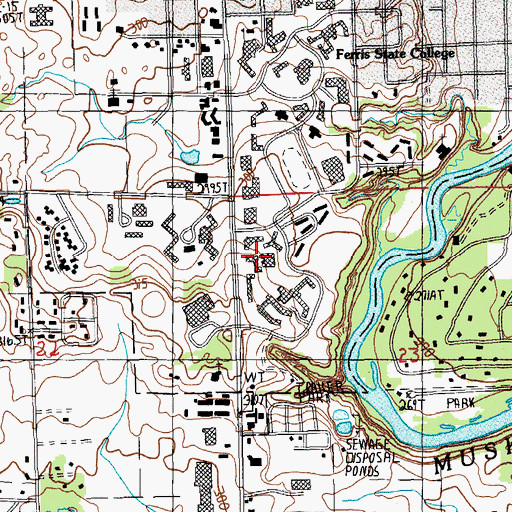 Topographic Map of Taggart Hall, MI