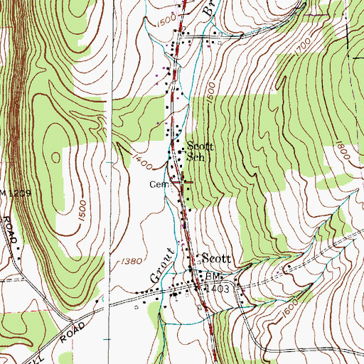 Topographic Map of Seven Day Baptist Cemetery, NY