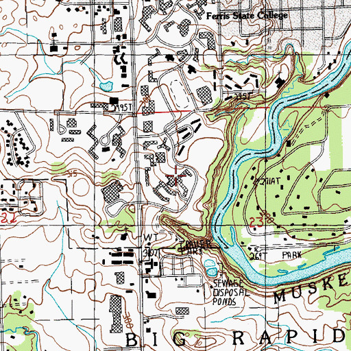 Topographic Map of Knollcrest Commons, MI