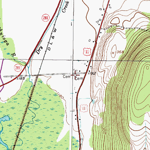 Topographic Map of Old Presbyterian Church Cemetery, NY