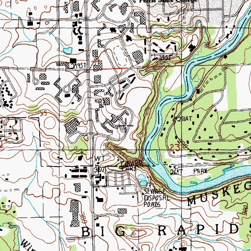 Topographic Map of McNerney Hall, MI