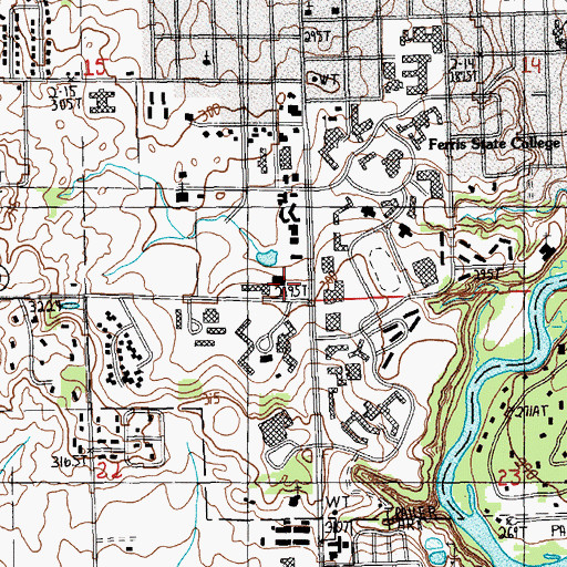 Topographic Map of Victor F Spathelf Center, MI