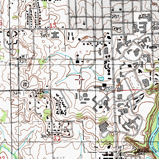 Topographic Map of West Intramural Fields, MI