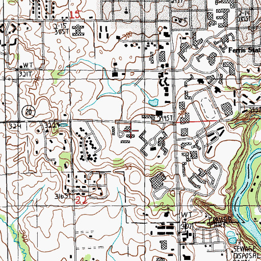 Topographic Map of West Commons, MI