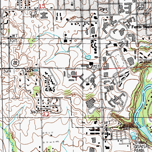 Topographic Map of Cramer Hall, MI