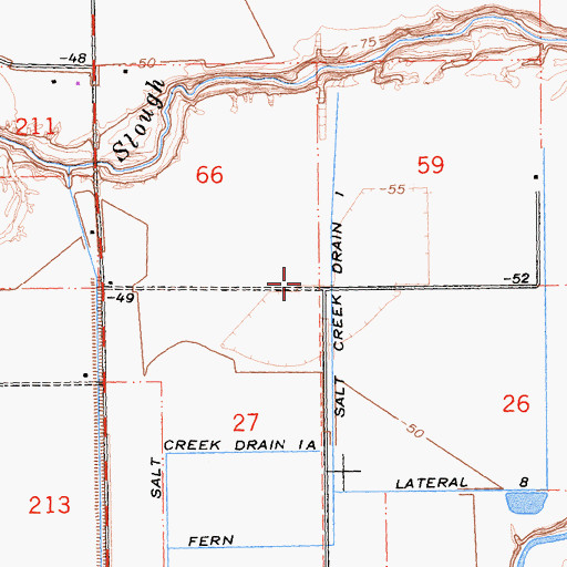 Topographic Map of Salt Creek Drain One, CA