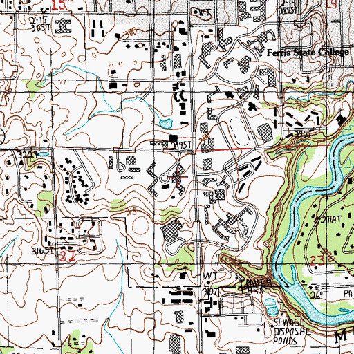 Topographic Map of Southwest Commons, MI