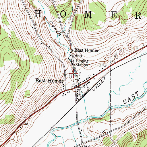 Topographic Map of East Homer Cemetery, NY