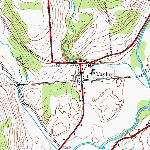 Topographic Map of Taylor Cemetery, NY
