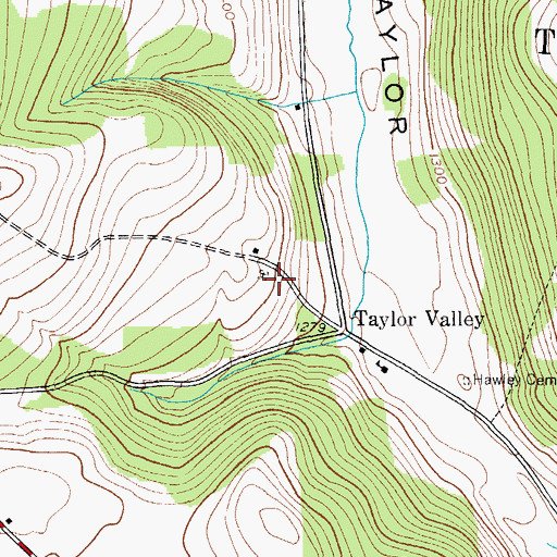 Topographic Map of Holland Cemetery, NY