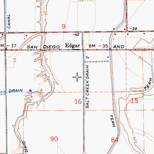 Topographic Map of Salt Creek Drain Two, CA