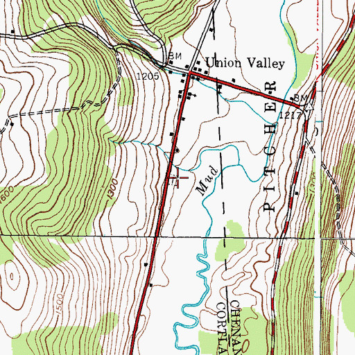Topographic Map of Union Valley Cemetery, NY