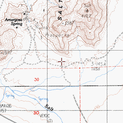Topographic Map of Salt Spring Hills, CA