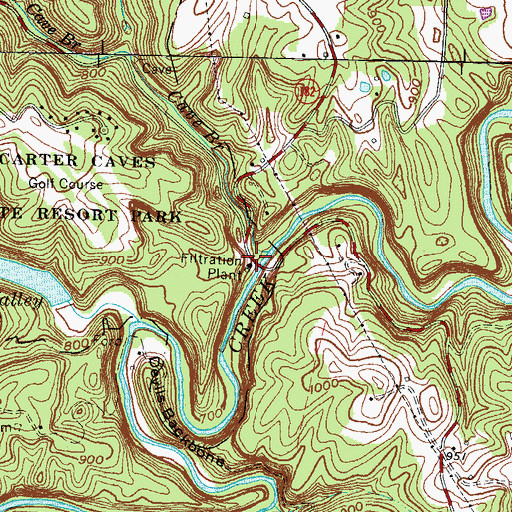 Topographic Map of Tygart Canyon, KY