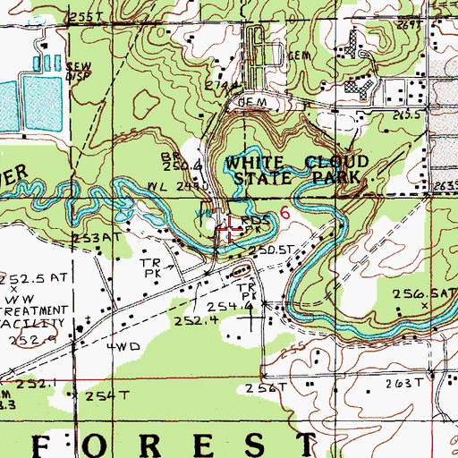 Topographic Map of Flowing Well Park, MI