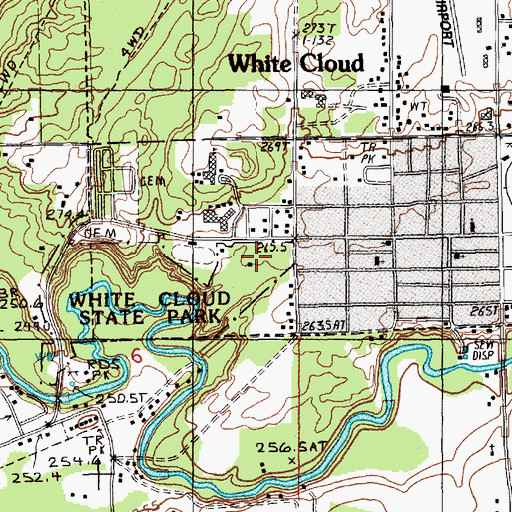 Topographic Map of White Cloud City Campground, MI