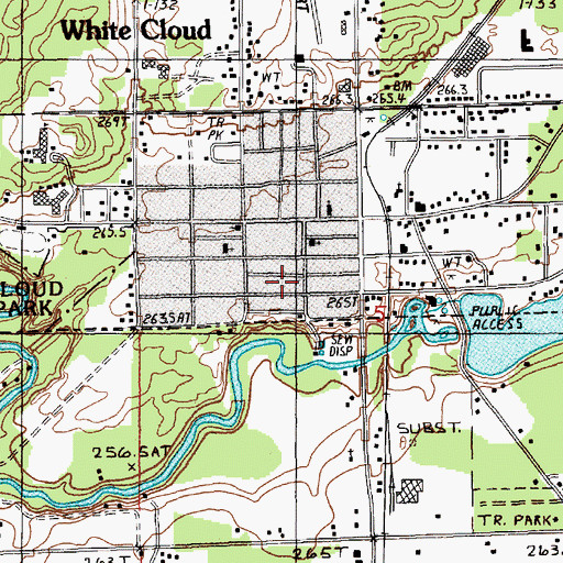 Topographic Map of Newaygo County Sheriff's Office, MI
