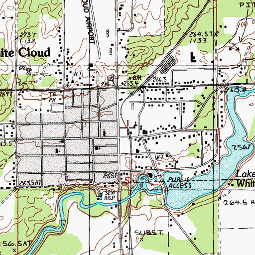 Topographic Map of White Cloud Station, MI