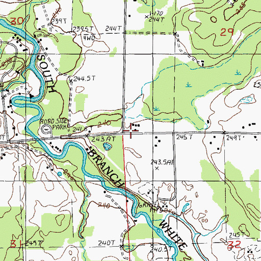Topographic Map of Aetna Calvary Church, MI