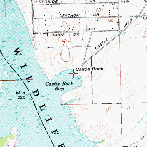 Topographic Map of Castle Rock, AZ