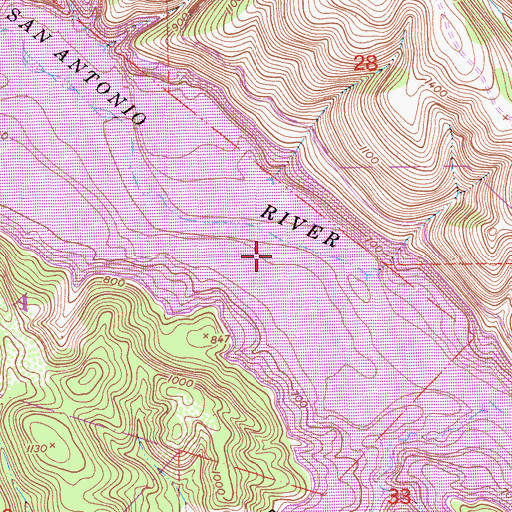 Topographic Map of Lake San Antonio, CA