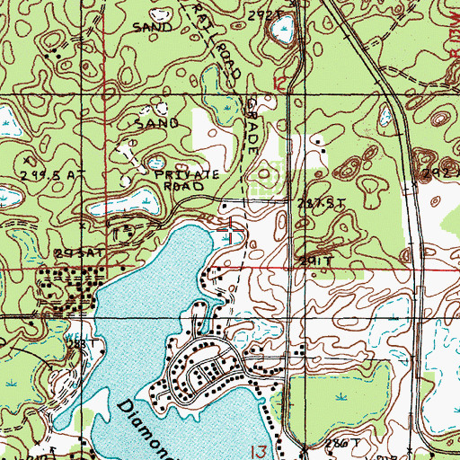 Topographic Map of Diamond Lake County Park, MI