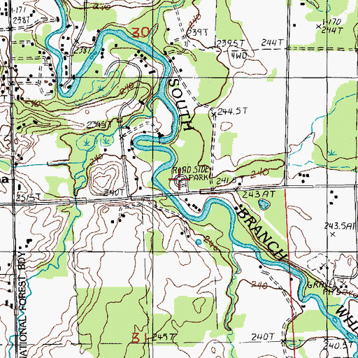 Topographic Map of Harold T Rice Park, MI