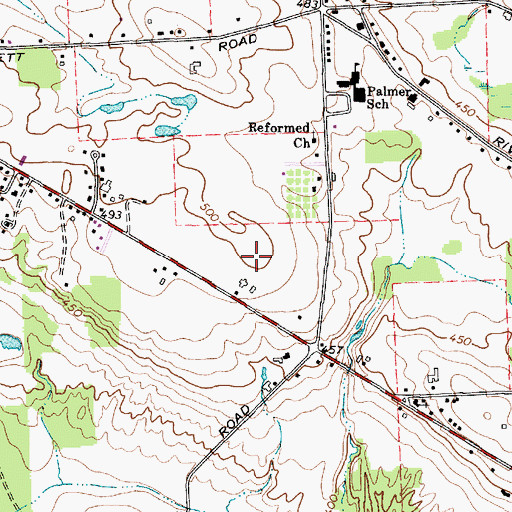 Topographic Map of Abbott Farms, NY