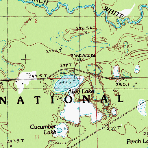 Topographic Map of Alley Lake Park, MI