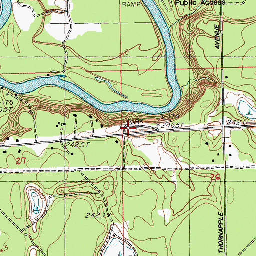 Topographic Map of High Rollway Park, MI